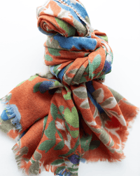 Épice Accessories Sienna Pop Flower Wool & Cashmere Scarf in Sienna