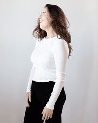 Mauri L/S Crew Neck Top in Ecru - Bliss Boutiques