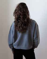 Kenya Oversize FT Crew Sweatshirt in Faded Black - Bliss Boutiques