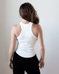 Alexa Fitted Baby Rib Tank in Chalk - Bliss Boutiques