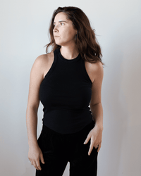 Alexa Fitted Baby Rib Tank in Black - Bliss Boutiques
