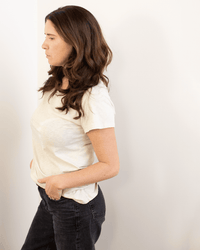 Odelia Scoop Neck Tee in Cookie - Bliss Boutiques