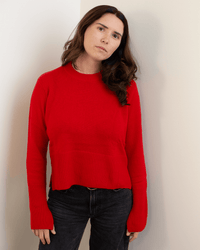 Cropped Boxy Crew W/ Slits in Blazer - Bliss Boutiques