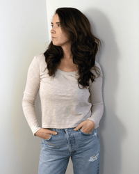 Becky Long Sleeve Scoop Neck Top in Dollhouse - Bliss Boutiques