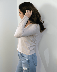 Becky Long Sleeve Scoop Neck Top in Dollhouse - Bliss Boutiques