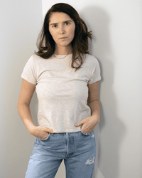 Marika Short Sleeve Crew Neck Crop Top in Dollhouse - Bliss Boutiques