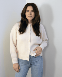 Davi Merino Wool Cardigan in Off White - Bliss Boutiques