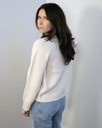Davi Merino Wool Cardigan in Off White - Bliss Boutiques