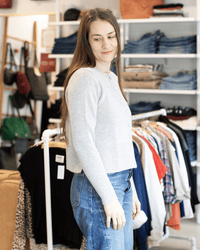 Hi Rib Cardigan W/ Slits in Cinderblock - Bliss Boutiques