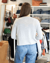 Hi Rib Cardigan W/ Slits in Cinderblock - Bliss Boutiques