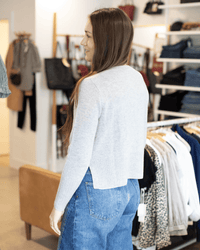 Hi Rib Cardigan W/ Slits in Cinderblock - Bliss Boutiques