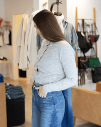 L/S Brushed Baby Cardigan in Rain - Bliss Boutiques