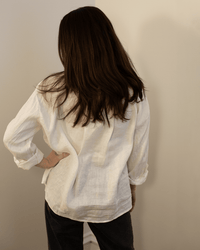 Brighton Long Sleeve Button Up in Chalk - Bliss Boutiques