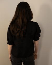 Rosabel Puff Sleeve Top in Black - Bliss Boutiques
