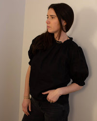 Rosabel Puff Sleeve Top in Black - Bliss Boutiques