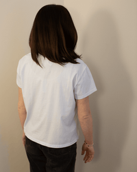Tia Short Sleeve Crew Neck Top in Ice - Bliss Boutiques