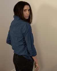 Carrie Blouse in Moonlit Ocean Cotton Silk - Bliss Boutiques