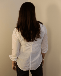 Carrie Blouse in White Cotton Silk - Bliss Boutiques