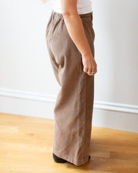 Claudia Wide Leg Pant in Bark Wide Wale Cord