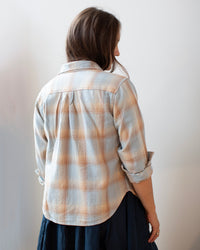 Hadley Shirt Jacket in Light Blue & Tan Plaid