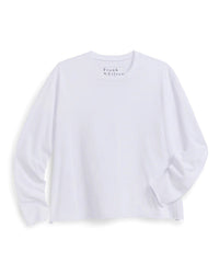 Quinn Crew LS Tee in White - Bliss Boutiques