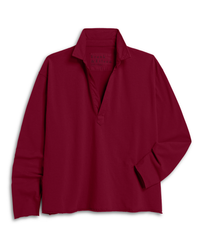 Frank & Eileen Patrick Popover Henley in Garnet Heritage Jersey