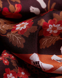 Retour de Foret Small Silk Bandana in Chocolate