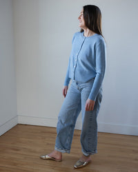 Hi Rib Cardigan W/ Slits in Heather - Bliss Boutiques