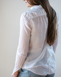 LLEA BLUE Clothing Carrie Blouse in White Cotton Silk