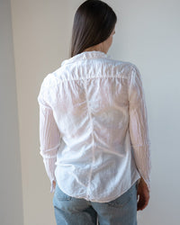 LLEA BLUE Clothing Carrie Blouse in White Cotton Silk