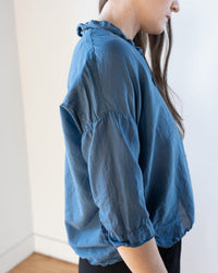 Ophelia Boxy Top in Moonlit Ocean Cotton Silk - Bliss Boutiques