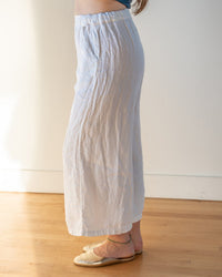 Cropped Becca Wide Leg in White Linen Twill - Bliss Boutiques