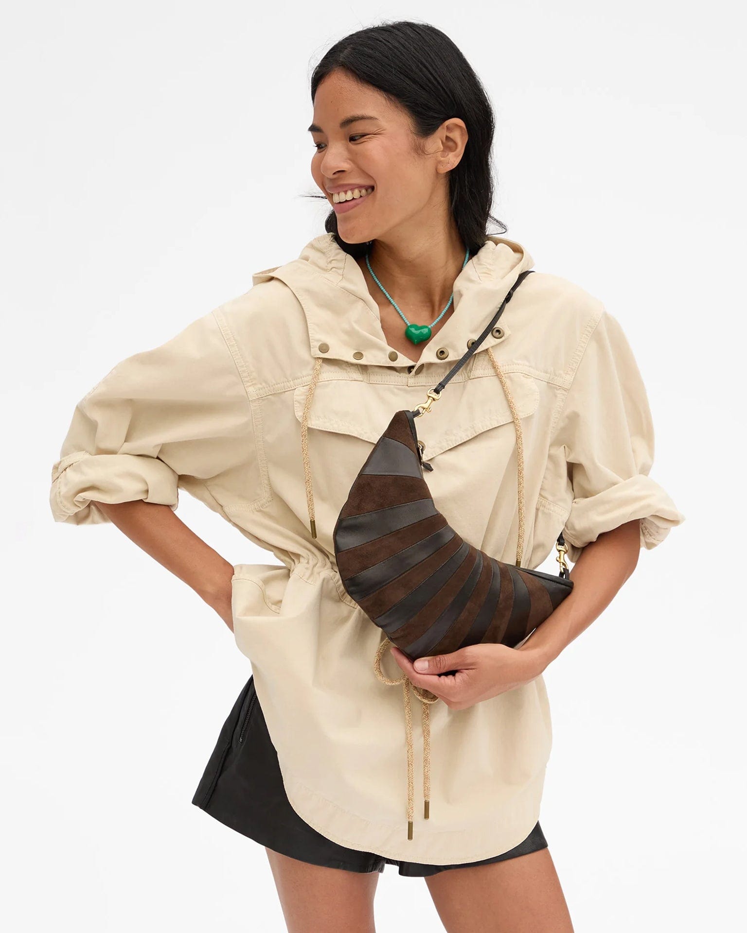 Clare V. Accessories Black/Chocolate Lune - Sunburst in Black/Chocolate