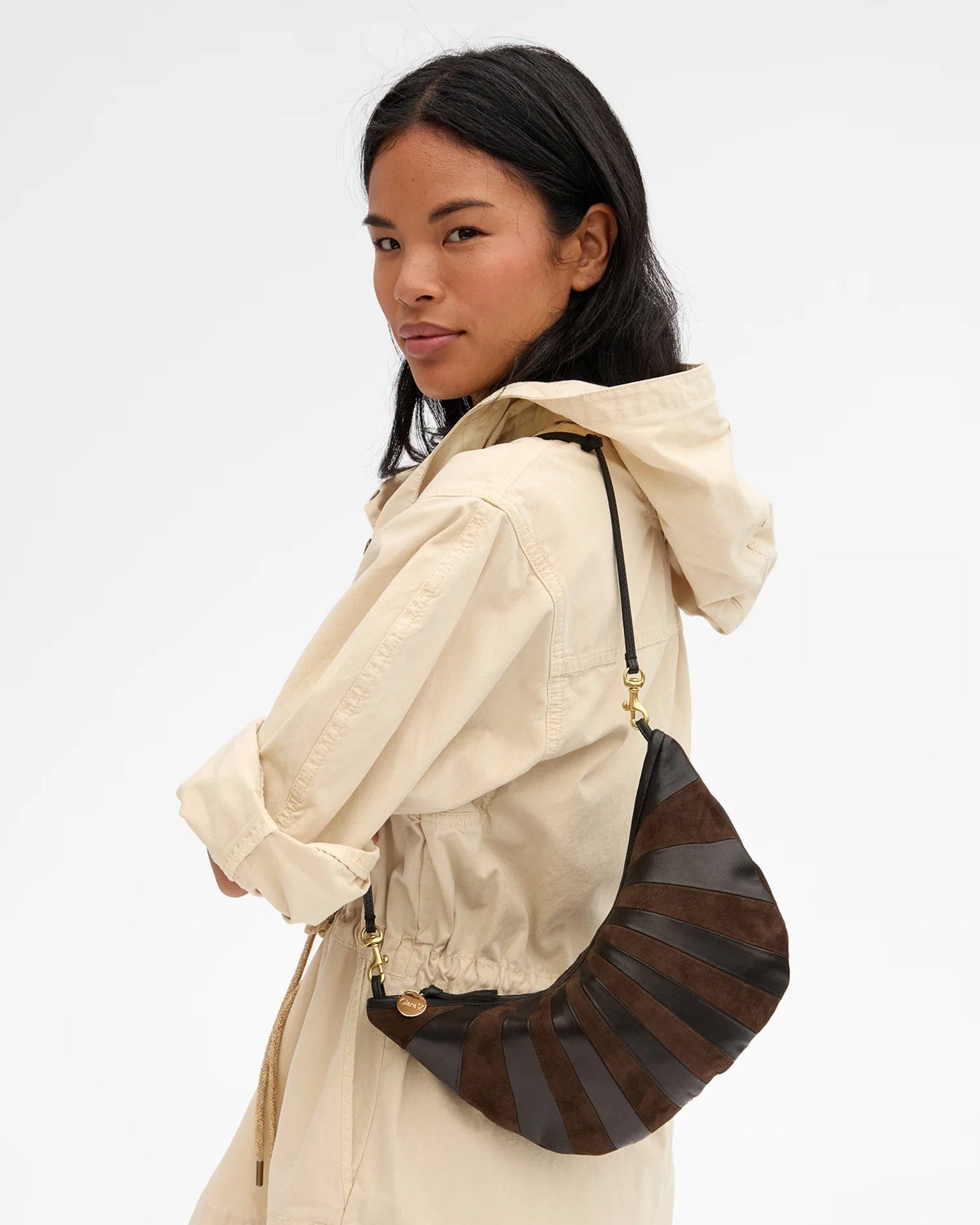 Clare V. Accessories Black/Chocolate Lune - Sunburst in Black/Chocolate