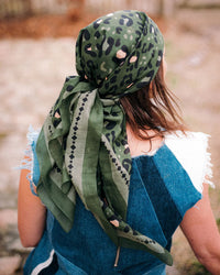 Maison Lecomte Flament Leo Cotton Bandana in Kaki