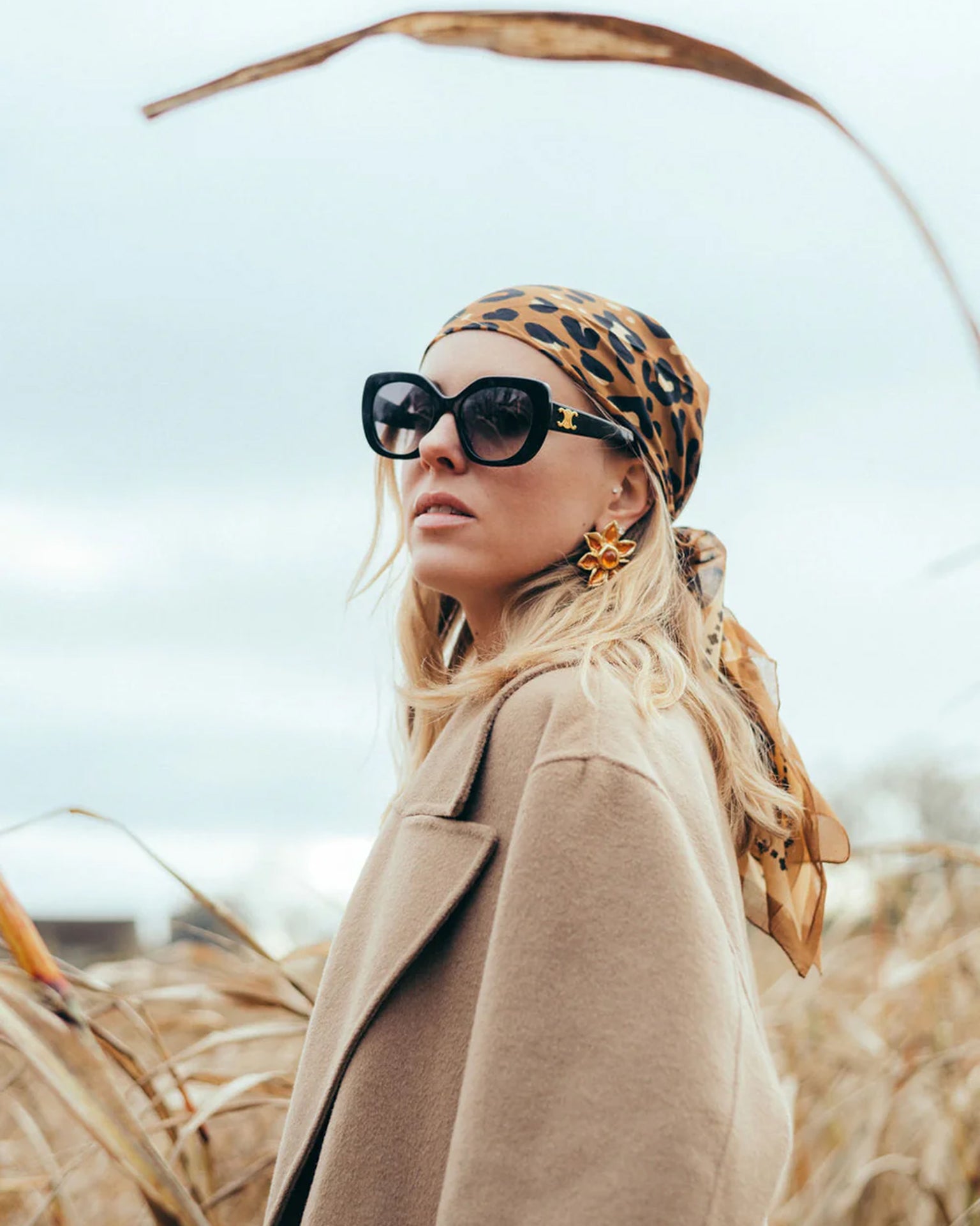 Maison Lecomte Flament Leo Cotton Bandana in Camel