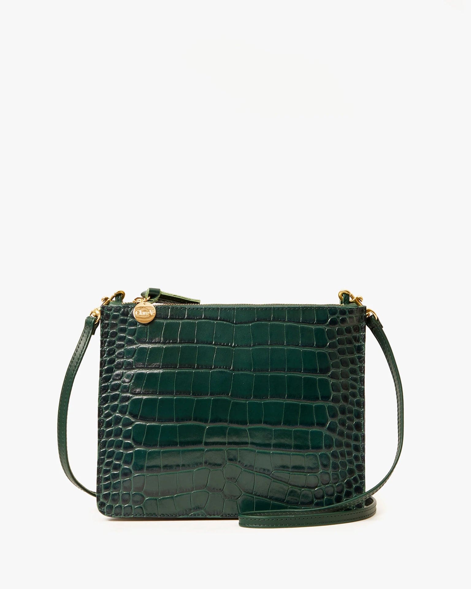 Margot Double Sac Bretelle - Autumn Croco in Deep Pine