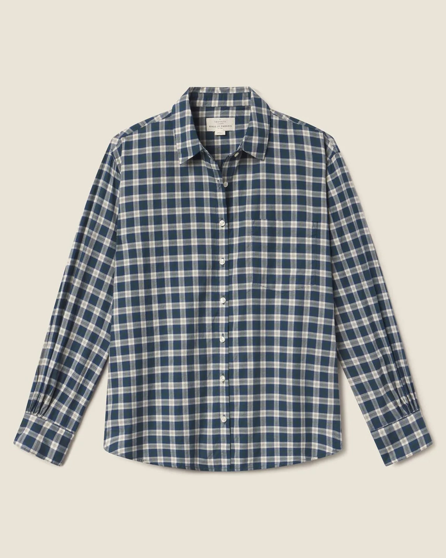 Trovata Birds of Paradis Blake Oversized Shirt in Maritime Plaid