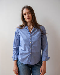 Barry Tailored Button Up in Blue Stripe