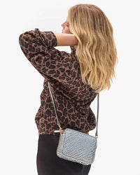 Clare V. Accessories Silver Midi Sac - Woven Etoile in Silver