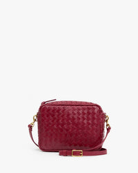 Midi Sac w/ Pocket - Medium Woven Diagonal in Garnet