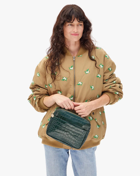 Clare V. Mirabel - Autumn Croco in Deep Pine - Bliss Boutiques