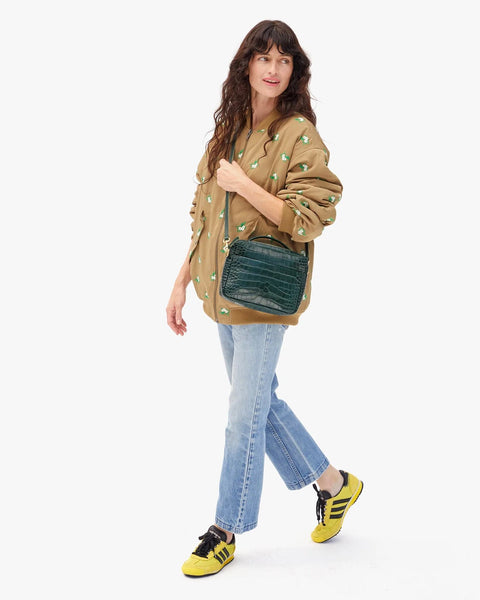 Clare V. Mirabel - Autumn Croco in Deep Pine - Bliss Boutiques