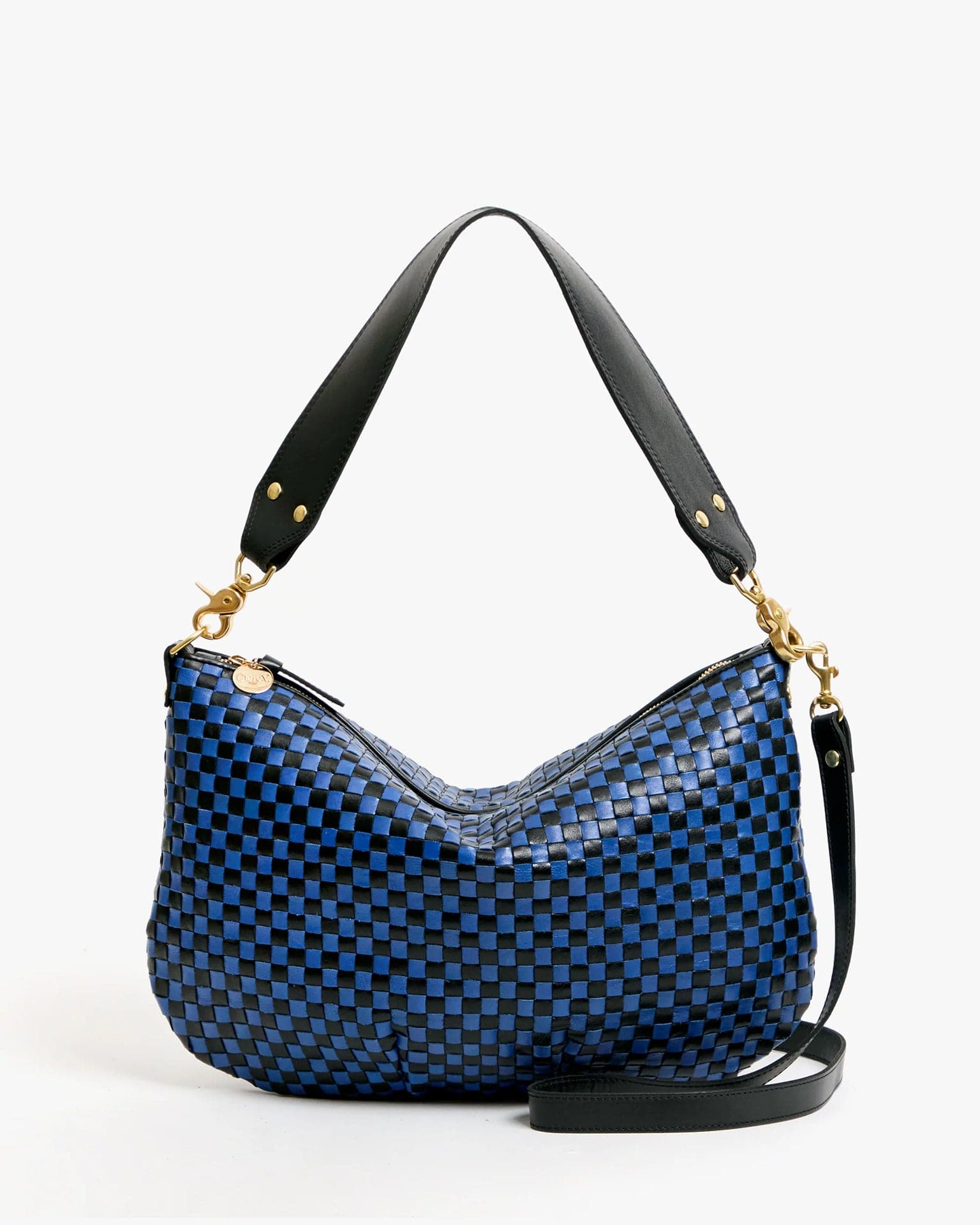 Moyen Messenger - Woven Checker in Black/Cobalt