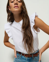 Paulette Tank New Perfect Slub in White - Bliss Boutiques