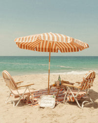 Business & Pleasure Co Amalfi Umbrella - Bistro Dusty Pink Stripe