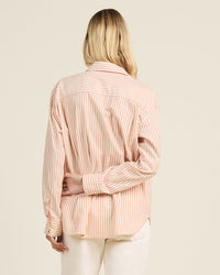 Trovata Birds of Paradis Clothing Emilia Oversized Shirt in Maple Stripe