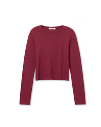 Jamie Recycled Cotton L/S in Dark Burgundy - Bliss Boutiques