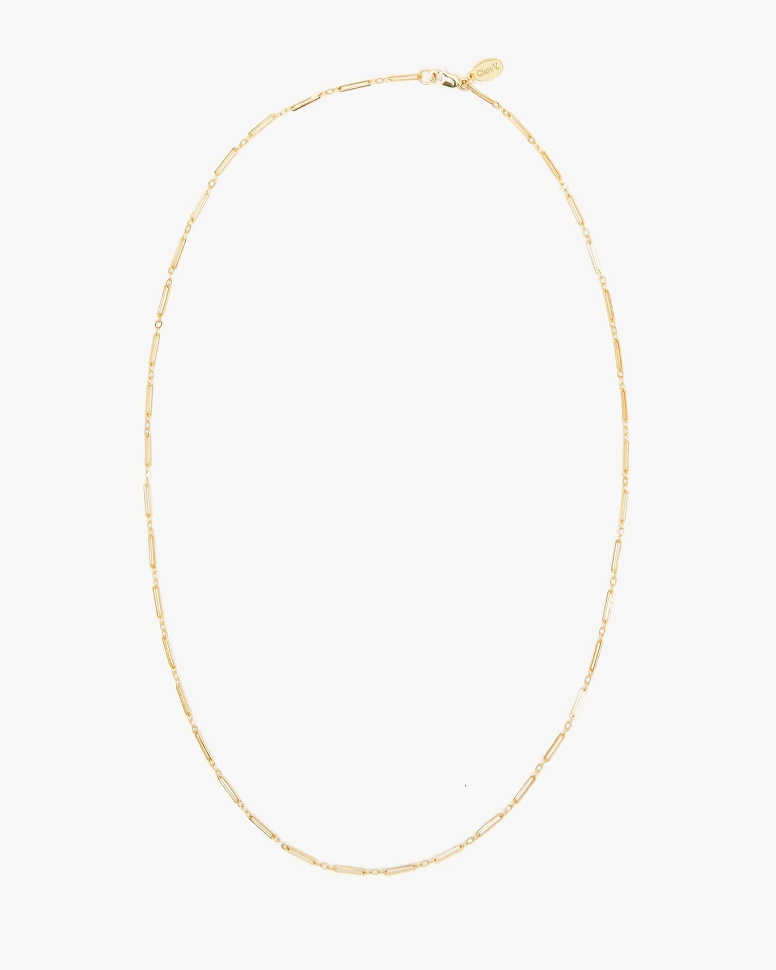 Fine Paperclip Charm Chain 24" in 14K Gold Vermeil