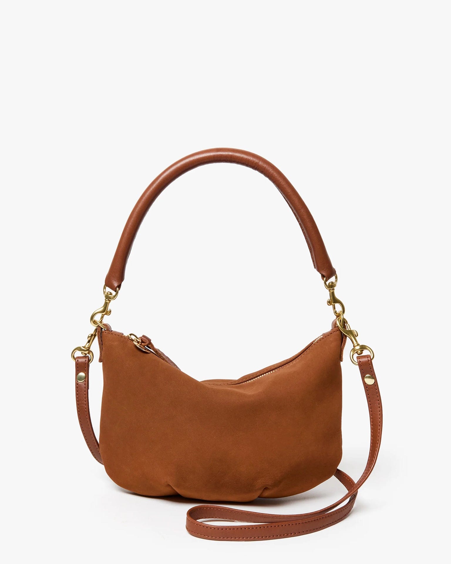 Clare V. Accessories Hazelnut Petit Moyen Messenger - Smooth Nubuck in Hazelnut